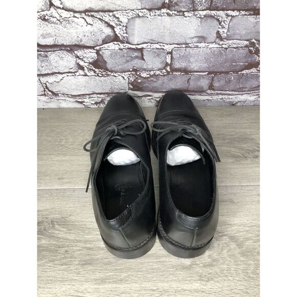 ANTHONY VEER Essentials Black Leather Goodyear Oxfords Cap Toe Shoes Men Sz 10M main image 12